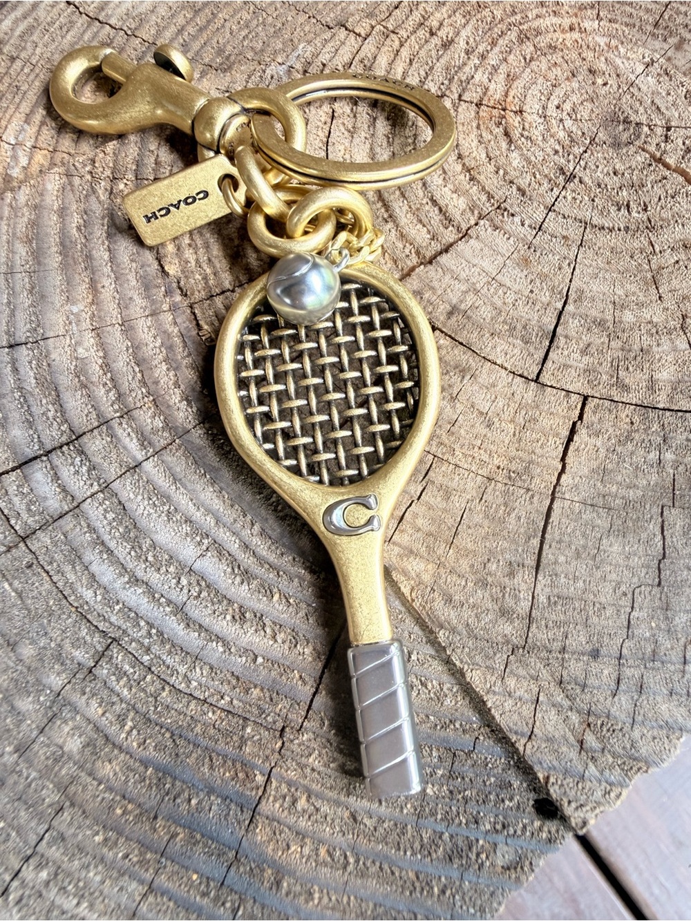 Coach Tennis racquet Bag Charm Keychain
